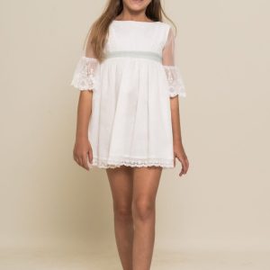 Vestido ceremonia niña Etamin lunares desde 4 hasta 12 años 1200010410