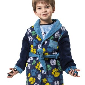 Bata azul huellas perritos coralina desde 2 hasta 6 años KN8031