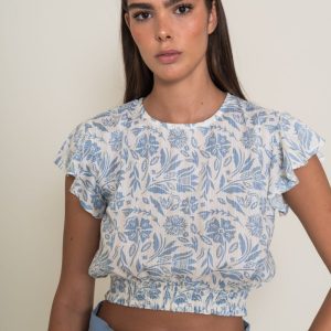 Top flores azul Ele.o desde 8 años hasta talla M