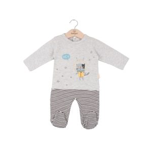 Conjunto dos piezas algodón gatito gris