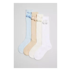 Calcetin largo isabel mora pompones 02852