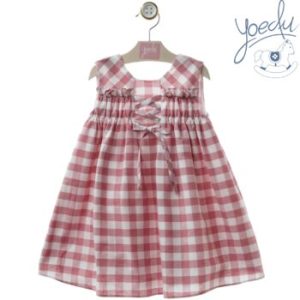 Vestido vichy cuadros de yoedu en «verde empolvado»