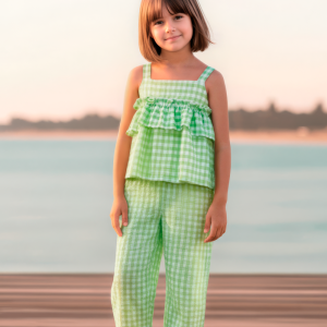 Conjunto camisa pantalón lima flúor desde 4 hasta 12 años Catanzaro ver1270