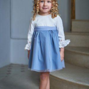 Vestido ceremonia tul bicolor azul desde 6 meses hasta 3 años