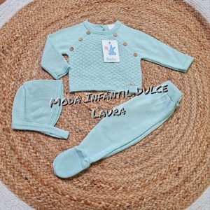 Conjunto hilo manga larga 6006 00 a 12 meses verde