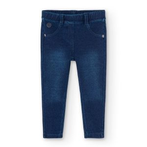 Pantalón felpa denim de bebé niña -BCI