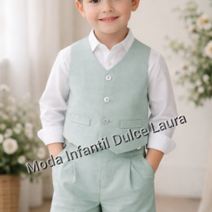 Conjunto chaleco y pantalón ceremonia verde NO INCLUYE CAMISA desde 2 hasta 10 años 1268