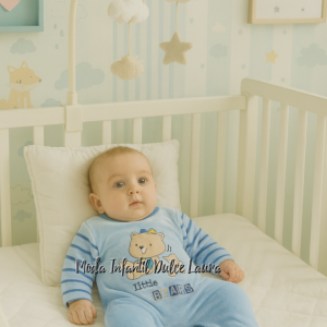 Pelele terciopelo azul oso desde 3 meses hasta 24 meses KN04