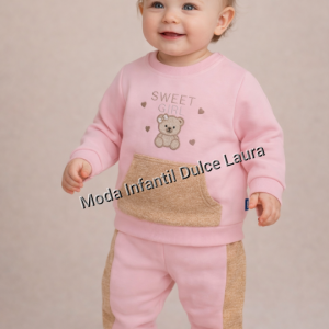 Conjunto bebé osito rosa desde 6 meses hasta 36 meses