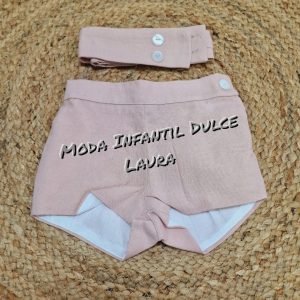 Pantalón pepe de vestir color nude La Ormiga 165703001 de 9 a 36 meses