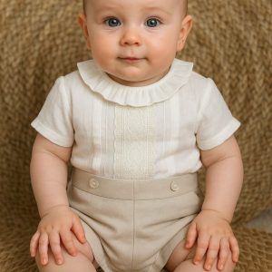 Conjunto ceremonia beige y camel desde 3 meses hasta 48 meses 2119