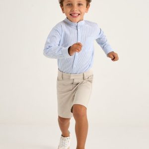 Camisa m/l cuello mao rayas