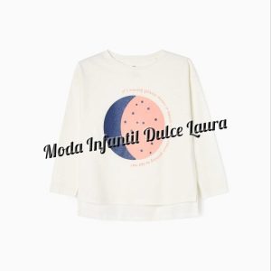 Camiseta marfil manga larga luna zippy 3 a 14 años