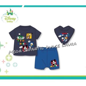 Conjunto Mickey tres piezas t20625 0 a 12 meses