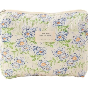 Bolsa de maquillaje de algodón estampada