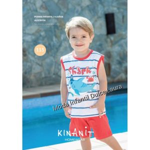 Pijama tirantes niño tiburón 2 a 6 años
