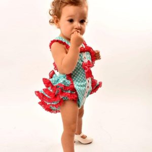 Ranita flamenca eva lunares verde agua 3 a 24 meses