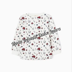 Sudadera blanca setas 3 a 14 años